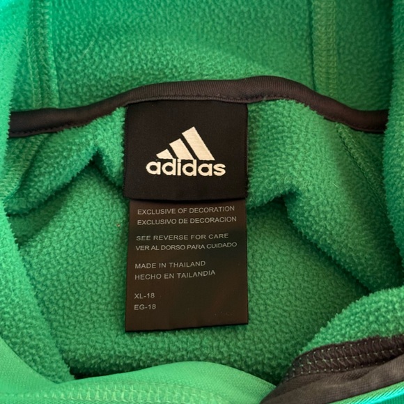 Adidas Youth Green Hoodie Size 18 (similar to women’s small) - Picture 5 of 10